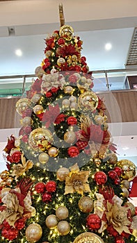 Indoor Christmas Tree Decor in Gold Motiff