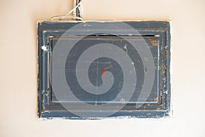 Indoor electric shield with the emblem of the red lightning