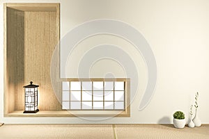 Indoor empty room japan style. 3D rendering