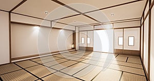 Indoor empty room japan style. 3D rendering