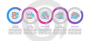 Indoor family activities vector infographic template