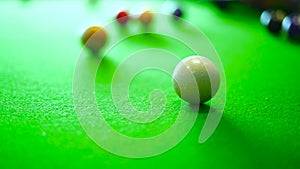 Indoor game pool table footage its useful for text background