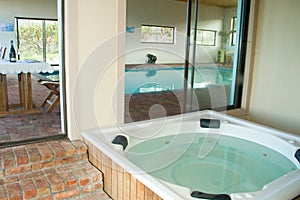 Indoor heated swimming pool and jacuzzi