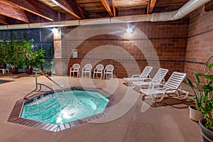 Indoor hottub in a motel