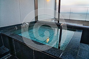 Indoor Japanese hot springs bath