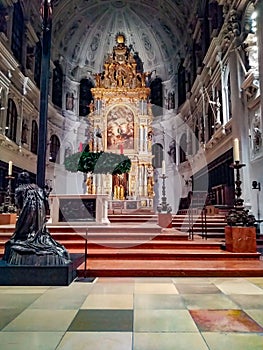 Indoor of one Catholic church in Munich