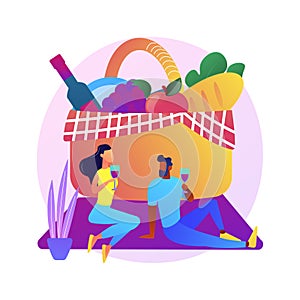 Indoor picnic abstract concept vector illustration.