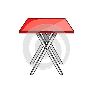 indoor plastic table cartoon vector illustration