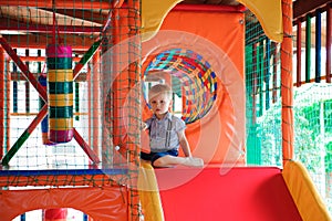 Indoor playground with colorful plastic balls for children