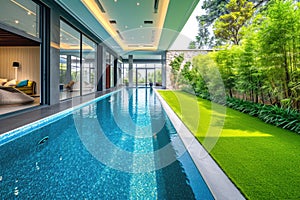 Indoor Pool with Garden View