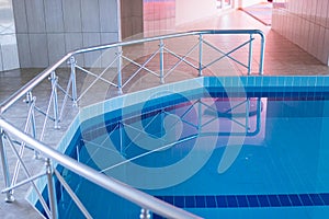 Indoor pool in a healthy concept.Luxury pool in the spa center