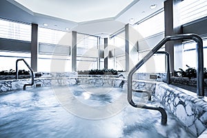 Indoor pool with sauna