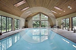 Indoor pool with skylights