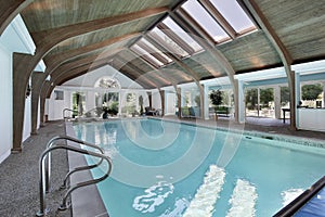 Indoor pool with skylights