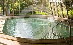 Indoor pool in sunroom