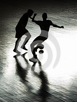 Shadows of a futsal players
