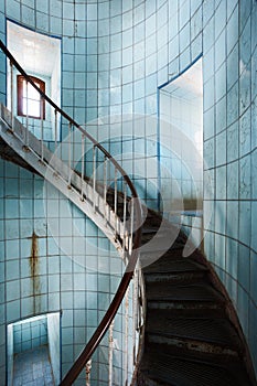 Indoor spiral staircase