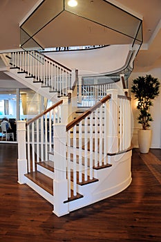 Indoor staircase in apartment building