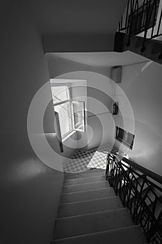 Indoor stairs in a building