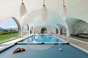 Indoor swimming pool with billiard