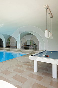Indoor swimming pool with billiard