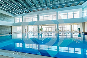 Indoor swimming pool in healthy concept