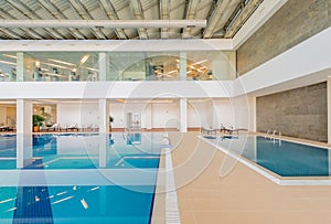 Indoor swimming pool in healthy concept