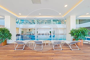 Indoor swimming pool in healthy concept