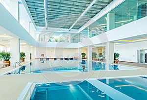 Indoor swimming pool in healthy concept