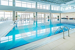 Indoor swimming pool in healthy concept photo