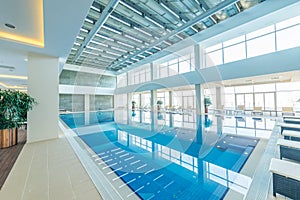 Indoor swimming pool in healthy concept