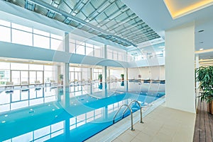 Indoor swimming pool in healthy concept