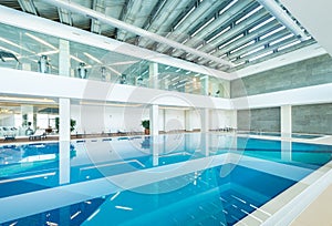 The indoor swimming pool in healthy concept