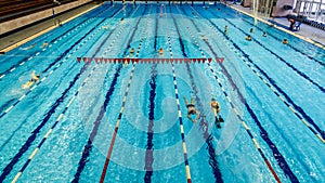 Indoor swimming pool in sport club.