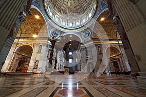 Indoor view of Basilica di San Pietro in Rome