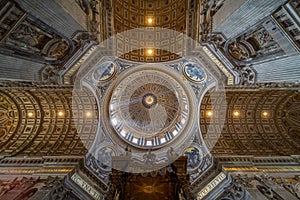 Indoor view of Basilica di San Pietro in Rome, Italy