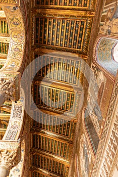 Indoor View Of the Cathedral of Monreale Decorated With Gold Mosaic In sicily