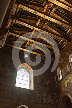 Indoor View Of the Cathedral of Monreale Decorated With Gold Mosaic In sicily