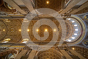 Indoor view of Basilica di San Pietro in Rome, Italy