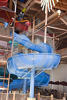 Indoor Waterpark or Water Park Slide Splash Fun