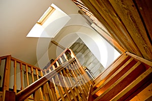 Indoor wooden staircase