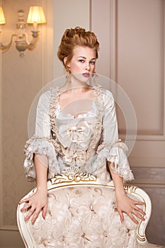 Indoors shot in the Marie Antoinette style