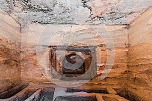 Indoors tomb in petra jordan