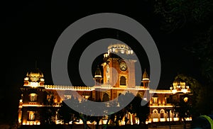 Indore City Gandhi Hall Historic Building in Night