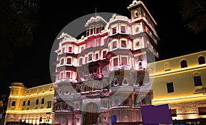 Indore City Rajwada Palace in Night Lights photo