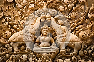Indra carving, Banteay Srei, Angkor