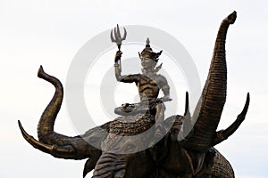 Indra ride an elephant