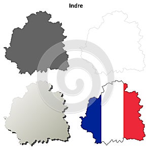 Indre, Centre outline map set