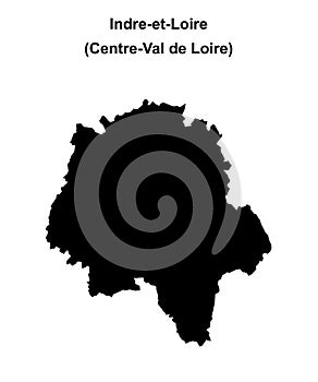 Indre-et-Loire outline map