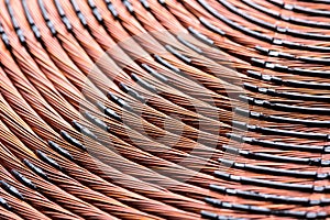 Induction heater copper coil closeup